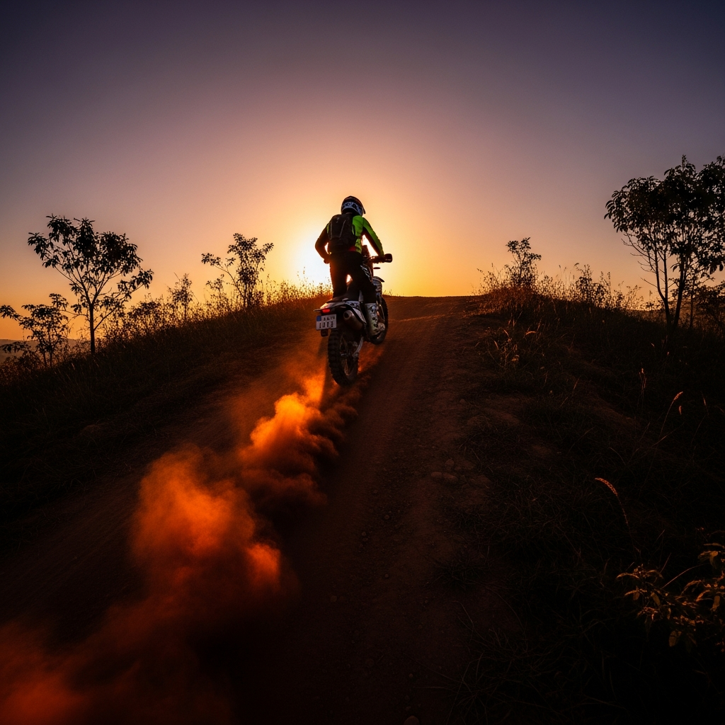 Rider conquering the trail